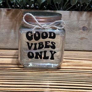 Good Vibes Only Glass Jar with Copper Lid